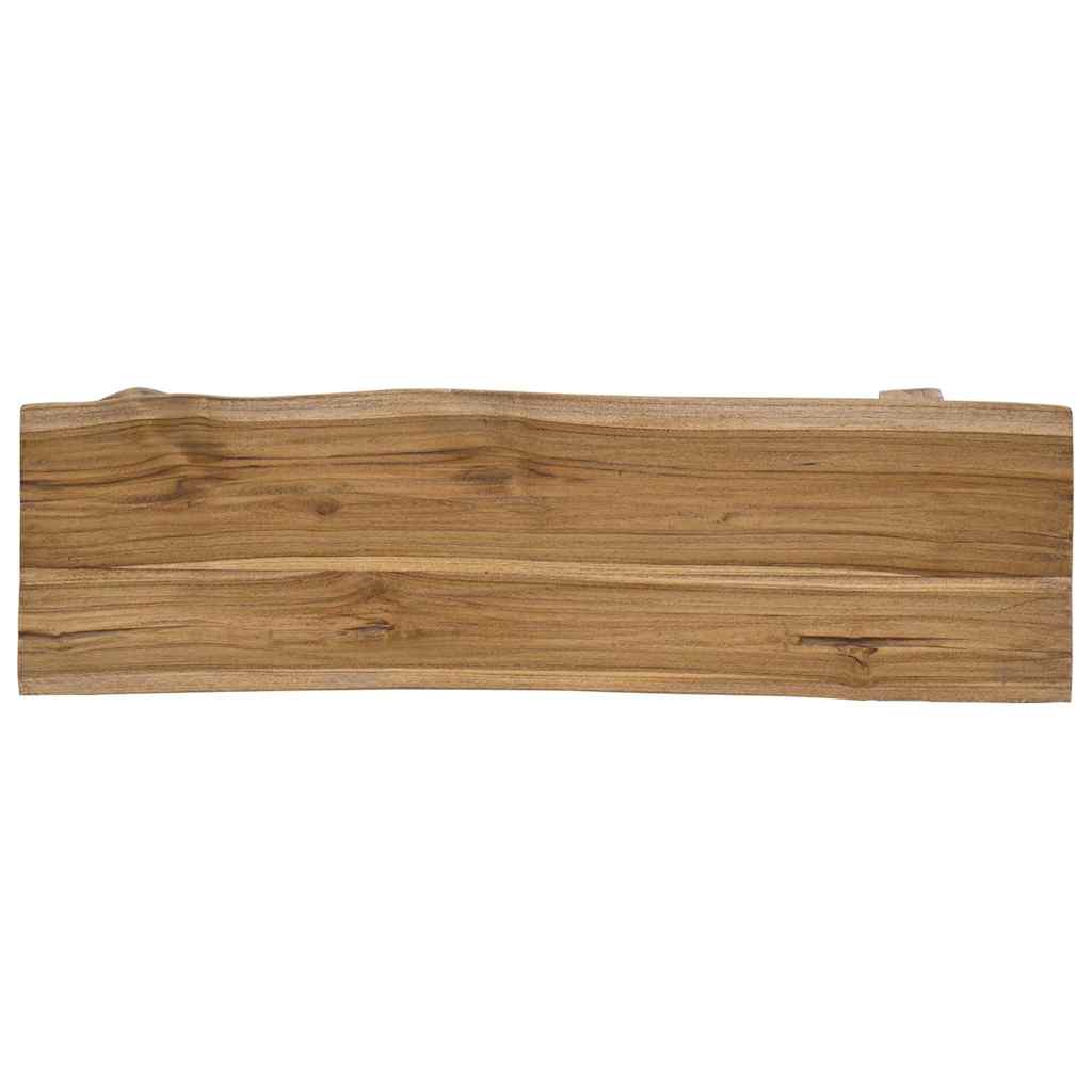 Hallbänk massivt mahognyträ och massiv teak 100x28x43 cm
