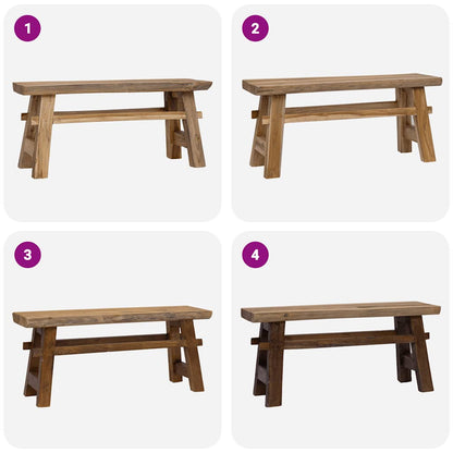 Hallbänk massivt mahognyträ och massiv teak 100x28x43 cm