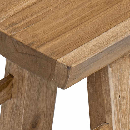 Hallbänk massivt mahognyträ och massiv teak 100x28x43 cm