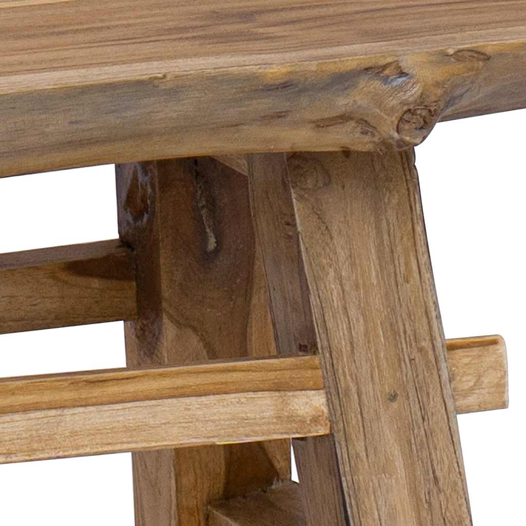 Hallbänk massivt mahognyträ och massiv teak 100x28x43 cm