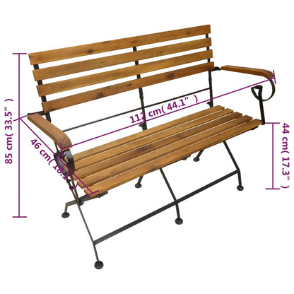 Trädgårdsbänk Trä 112 cm massivt akaciaträ