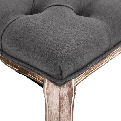 Hallbänk massivt Trä och linnetyg 110x38x48 cm mörkGrå