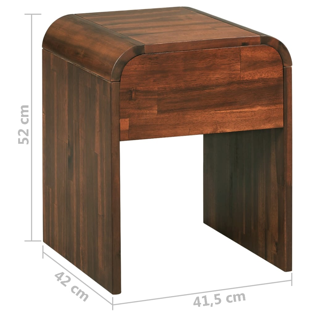 Sängbord Nattduksbord Trä 41,5x42x52 cm massivt akaciaträ
