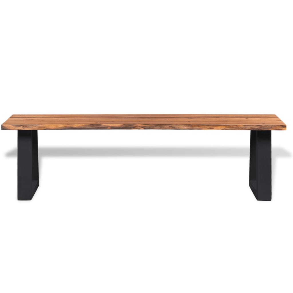Hallbänk massivt akaciaträ 145 cm