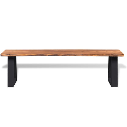 Hallbänk massivt akaciaträ 145 cm