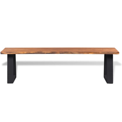 Hallbänk massivt akaciaträ 160 cm
