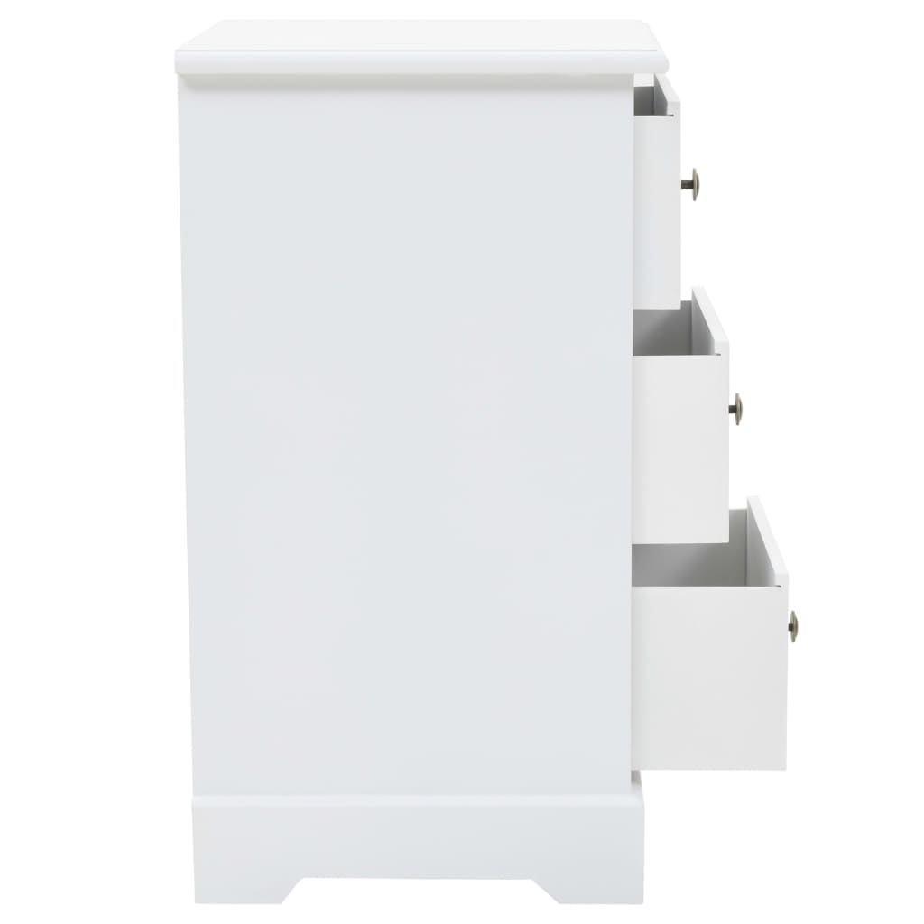 Sängbord Nattduksbord Vit och furu 35x32x59 cm