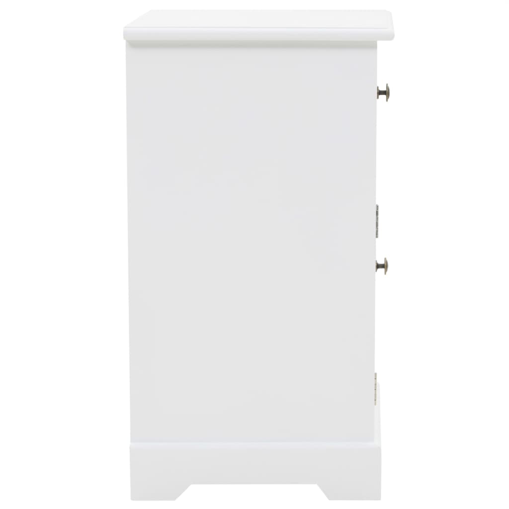 Sängbord Nattduksbord Vit och furu 35x32x59 cm