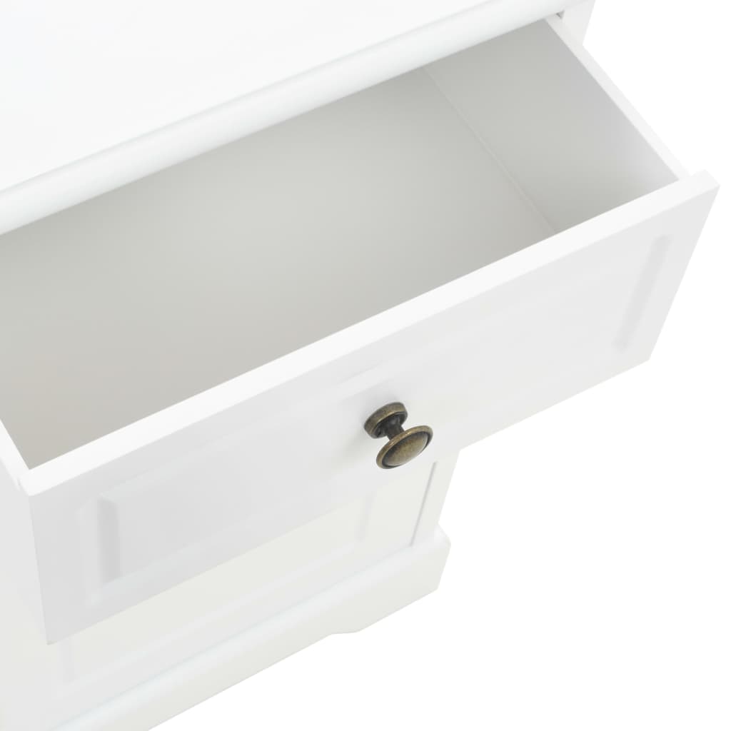 Sängbord Nattduksbord Vit och furu 35x32x59 cm