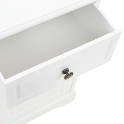 Sängbord Nattduksbord Vit och furu 35x32x59 cm