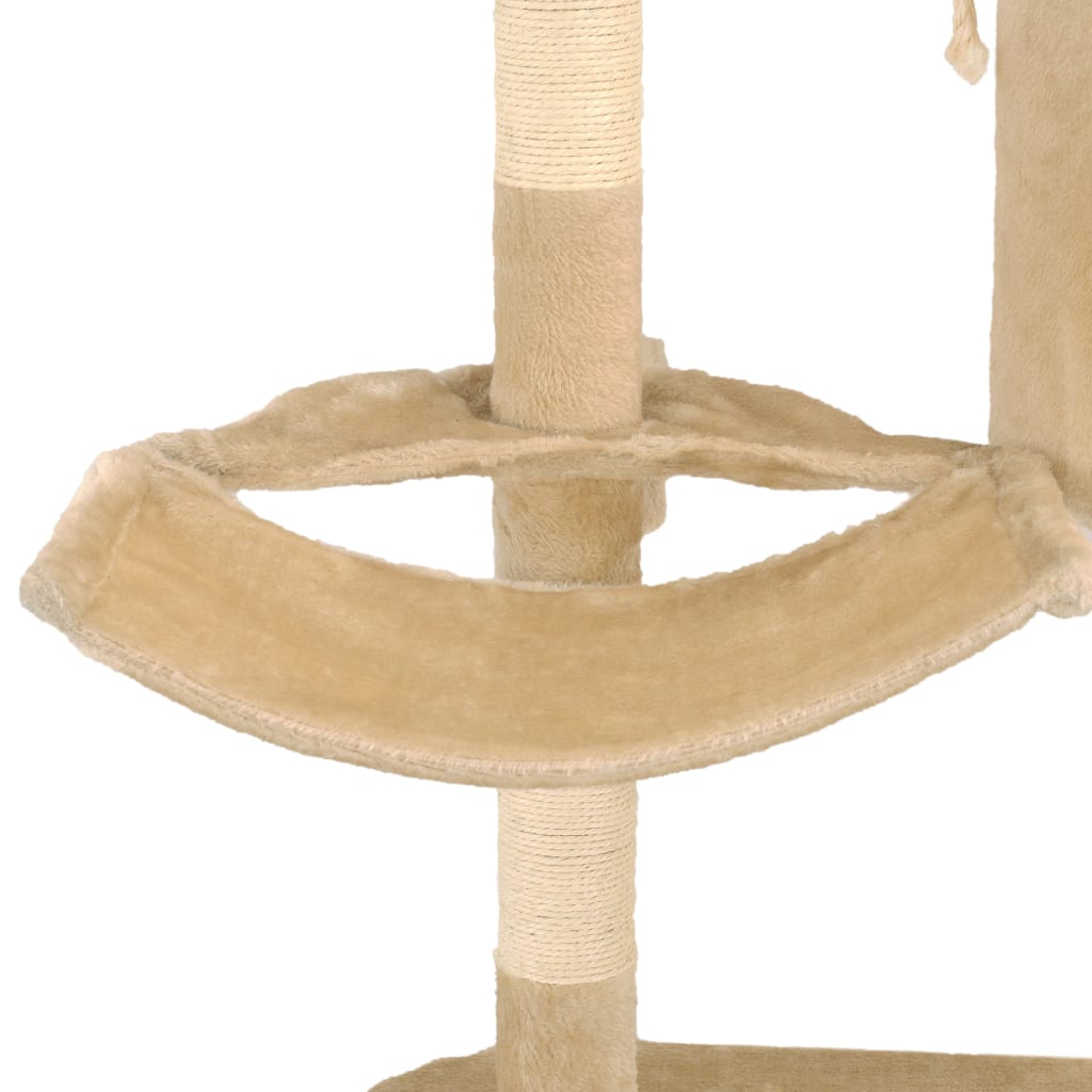Kattmöbel Katträd väggmonterat med klöspelare i sisal 194 cm beige