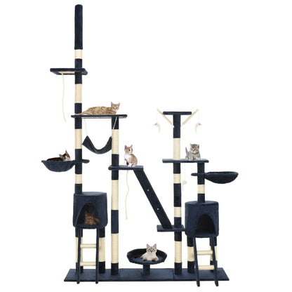 Kattmöbel Katträd med klöspelare i sisal 230-250 cm blå