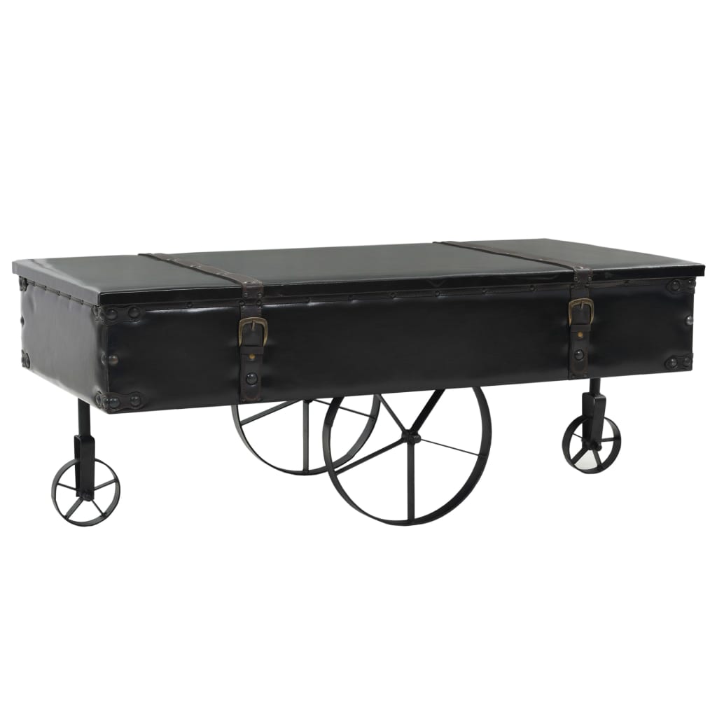 Soffbord Svart Trä och granträ 110x55x43 cm