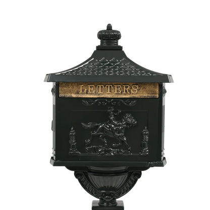 Brevlåda Postlåda på stolpe vintage stil rostfri aluminium grön