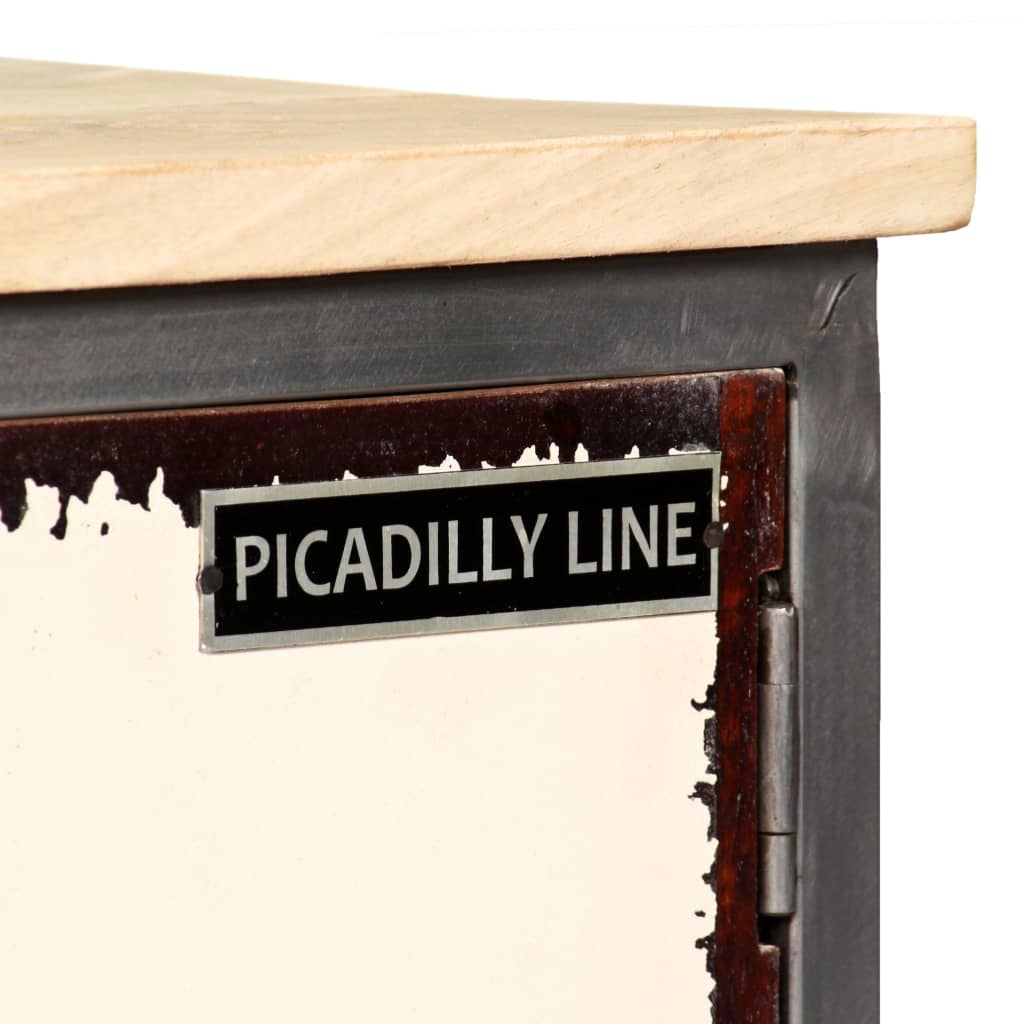 TV-Möbel Trä TV-Bänk massivt mangoträ och stål 120x30x45 cm