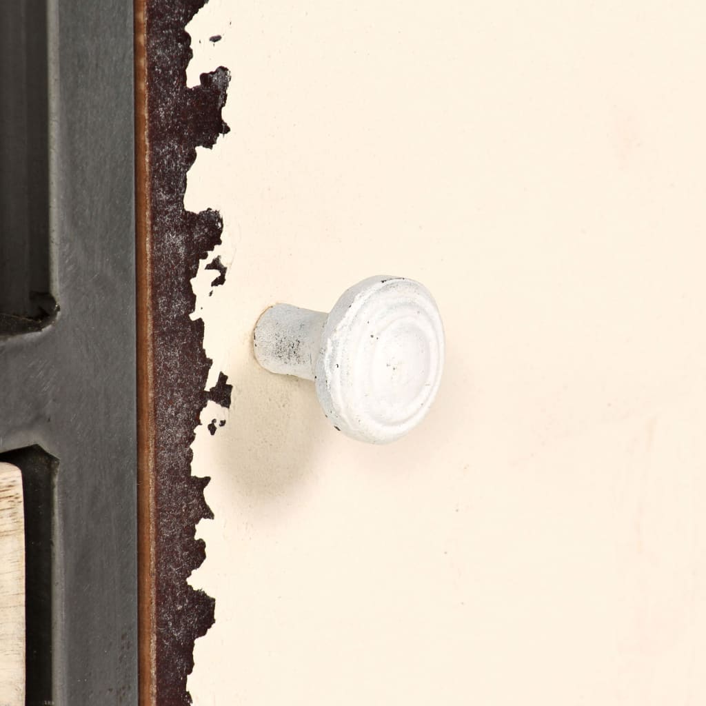 TV-Möbel Trä TV-Bänk massivt mangoträ och stål 120x30x45 cm