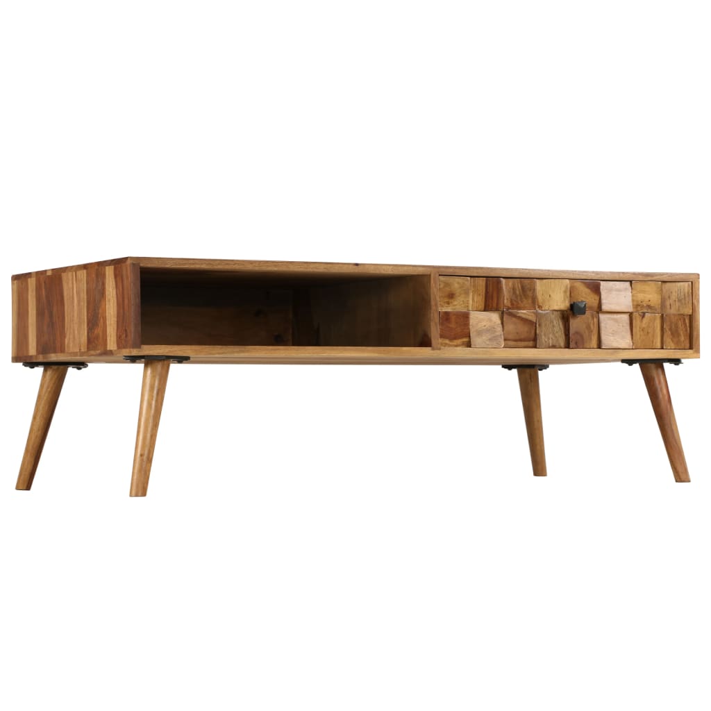 Soffbord Trä massivt sheshamträ med honungsfinish 110x50x37 cm