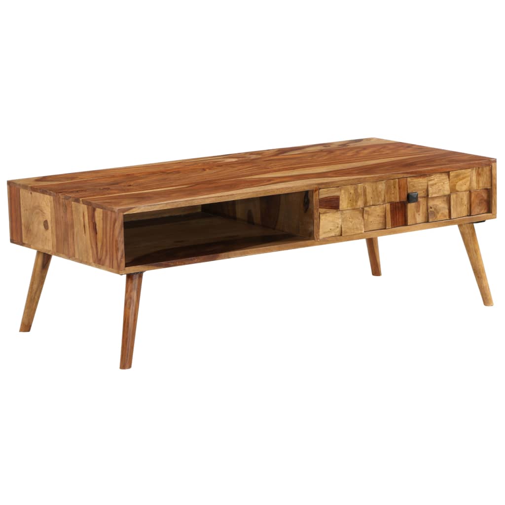 Soffbord Trä massivt sheshamträ med honungsfinish 110x50x37 cm