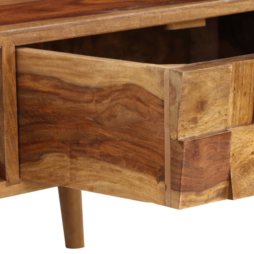 Soffbord Trä massivt sheshamträ med honungsfinish 110x50x37 cm