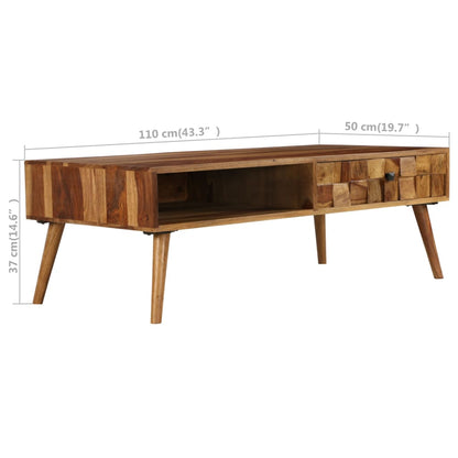 Soffbord Trä massivt sheshamträ med honungsfinish 110x50x37 cm