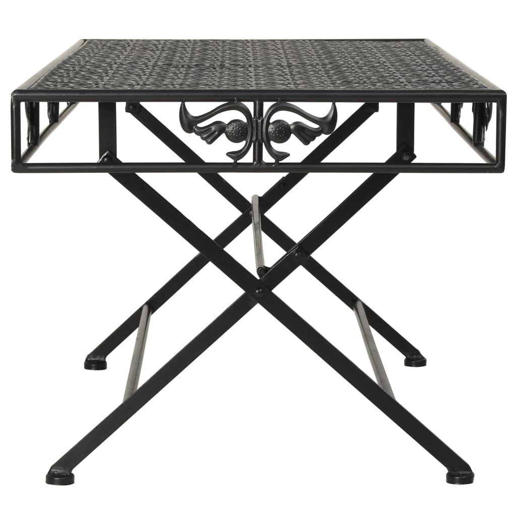 Soffbord DIV. Hopfällbart vintage stil metall 100x50x45 cm svart