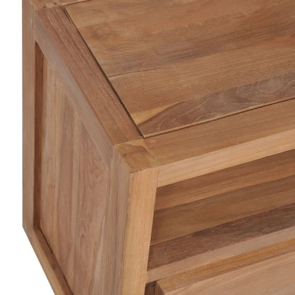 TV-Möbel Trä TV-Bänk massiv teak med naturlig finish 120x30x40 cm