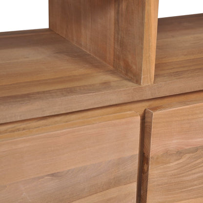 TV-Möbel Trä TV-Bänk massiv teak med naturlig finish 120x30x40 cm