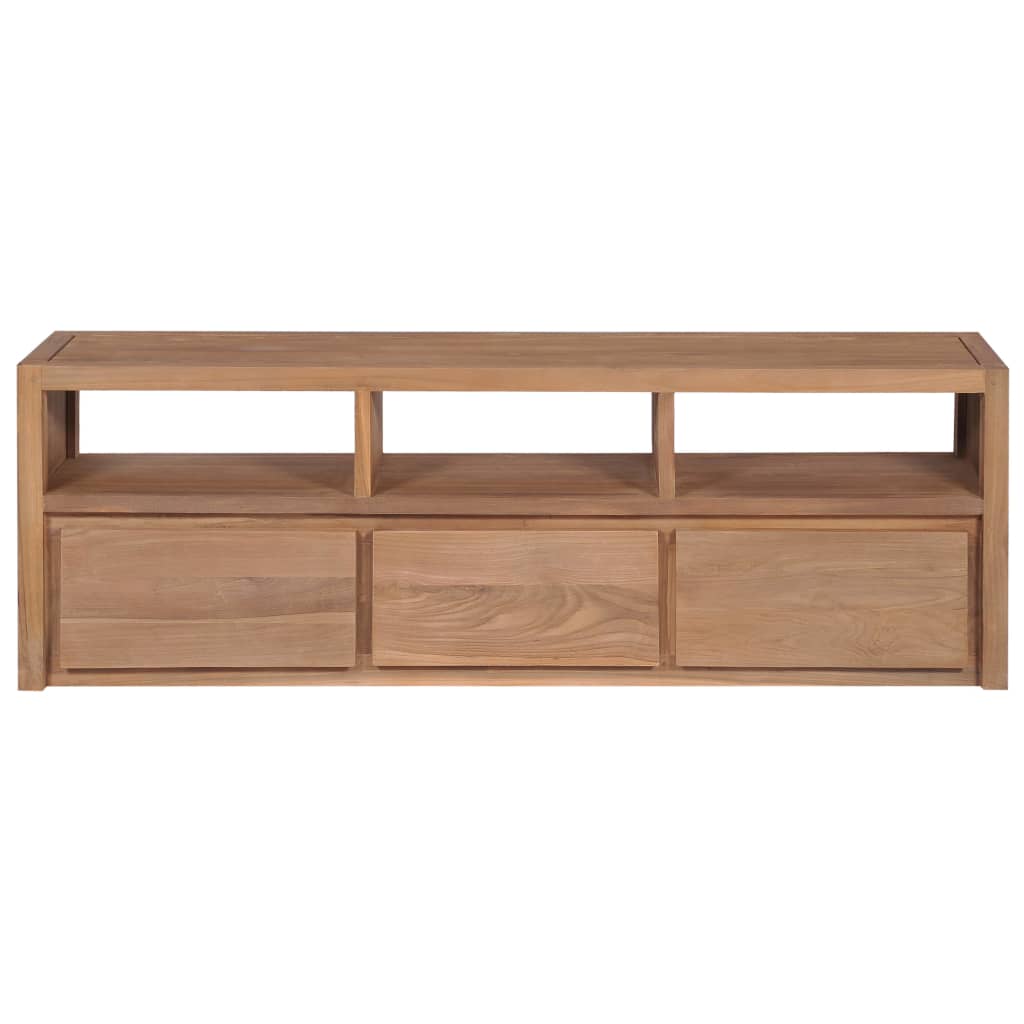TV-Möbel Trä TV-Bänk massiv teak med naturlig finish 120x30x40 cm