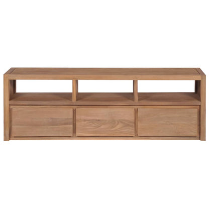 TV-Möbel Trä TV-Bänk massiv teak med naturlig finish 120x30x40 cm