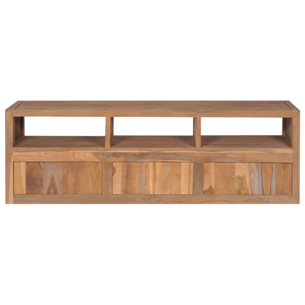 TV-Möbel Trä TV-Bänk massiv teak med naturlig finish 120x30x40 cm