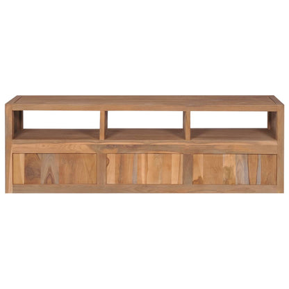 TV-Möbel Trä TV-Bänk massiv teak med naturlig finish 120x30x40 cm