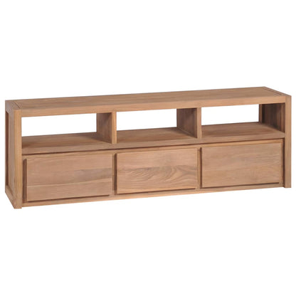 TV-Möbel Trä TV-Bänk massiv teak med naturlig finish 120x30x40 cm
