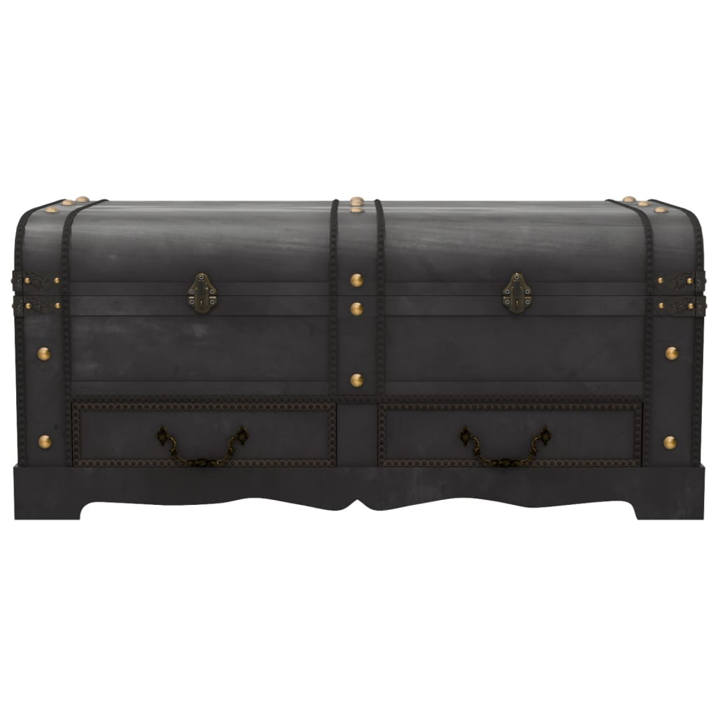 Förvaringskista Skattkista i vintagestil Trä Svart 90x51x42 cm