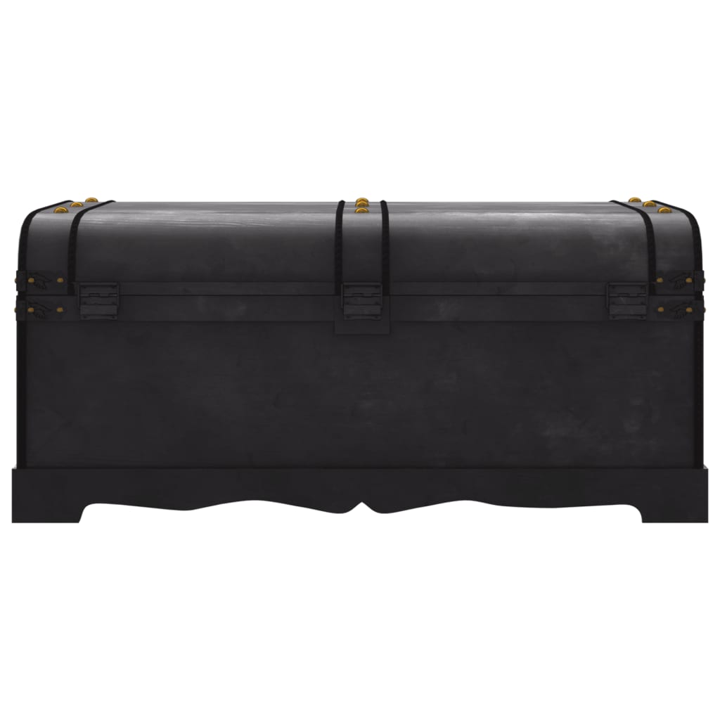 Förvaringskista Skattkista i vintagestil Trä Svart 90x51x42 cm