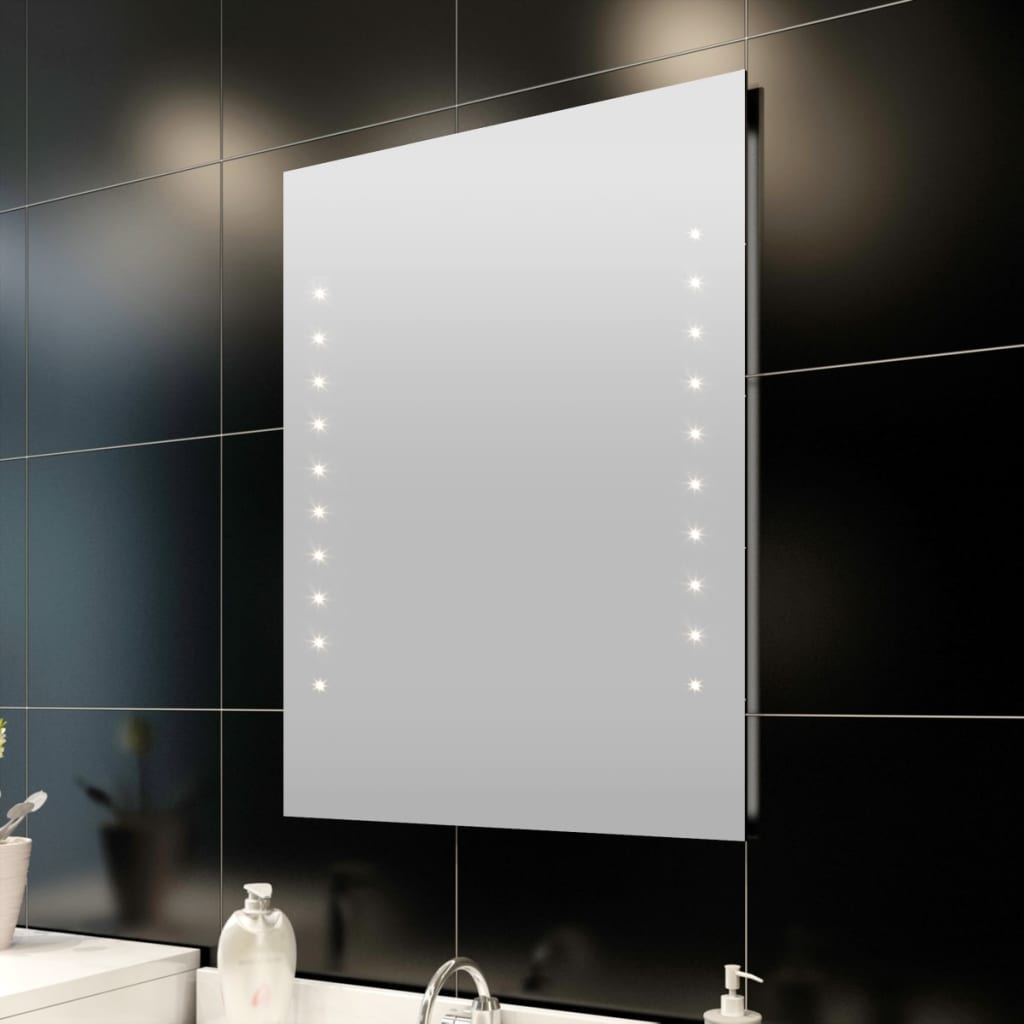 Badrumsspegel LED-belysning 60x80 cm