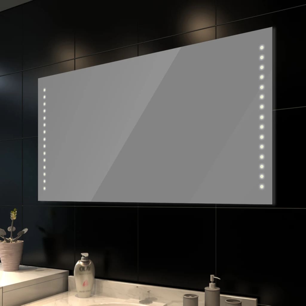 Badrumsspegel LED-belysning 100x60 cm