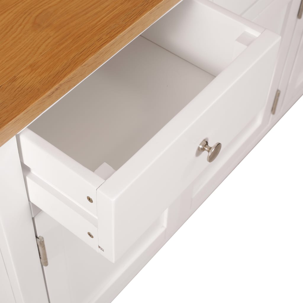 Skänk Trä 110x33,5x70 cm massiv ek