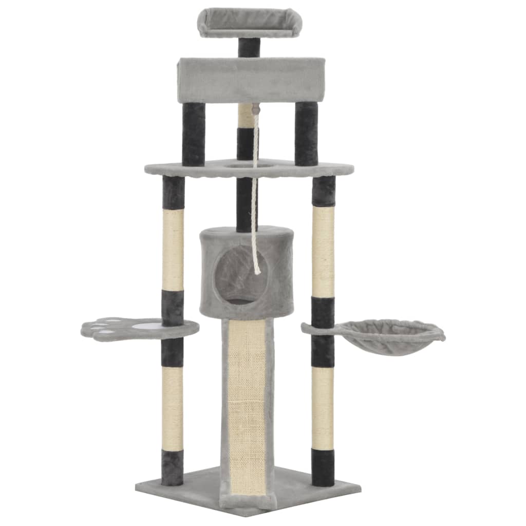 Kattmöbel Klösträd med sisalpelare Grå 145 cm