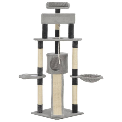 Kattmöbel Klösträd med sisalpelare Grå 145 cm
