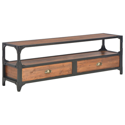 TV-Möbel Trä TV-Bänk med 2 lådor 120x30x40 cm massiv furu