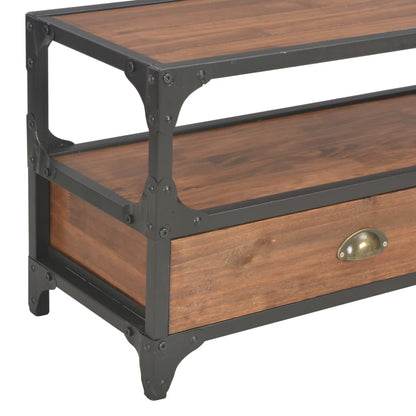 TV-Möbel Trä TV-Bänk med 2 lådor 120x30x40 cm massiv furu