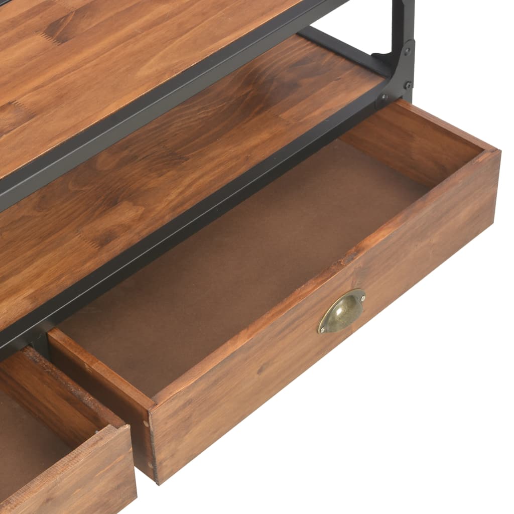 TV-Möbel Trä TV-Bänk med 2 lådor 120x30x40 cm massiv furu