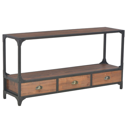 TV-Möbel Trä TV-Bänk med 3 lådor 120x30x60 cm massiv furu