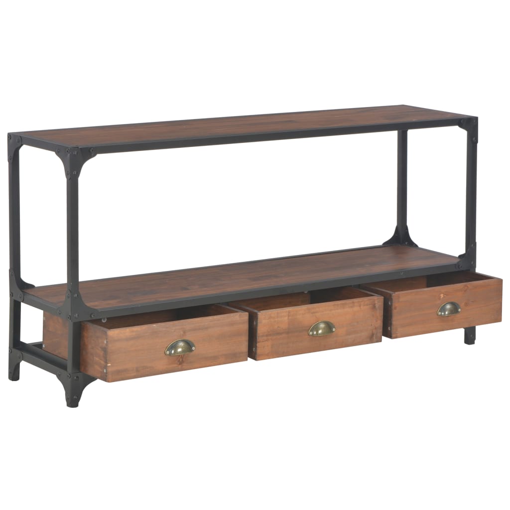 TV-Möbel Trä TV-Bänk med 3 lådor 120x30x60 cm massiv furu