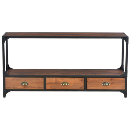TV-Möbel Trä TV-Bänk med 3 lådor 120x30x60 cm massiv furu