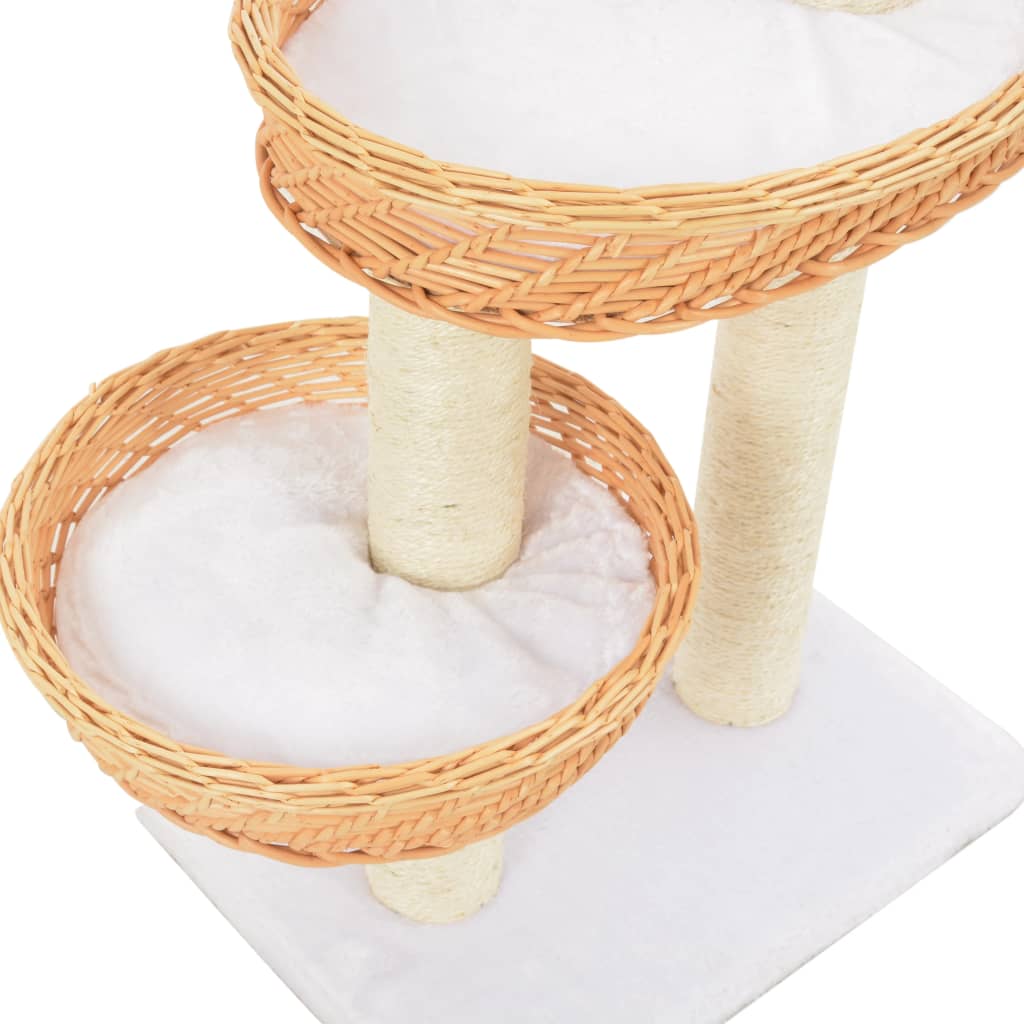 Kattmöbel Katträd med klöspelare i sisal & naturlig pil