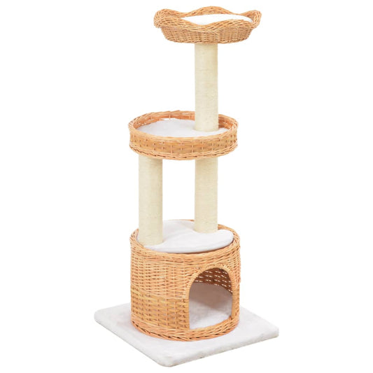 Kattmöbel Katträd med klöspelare i sisal & naturlig pil
