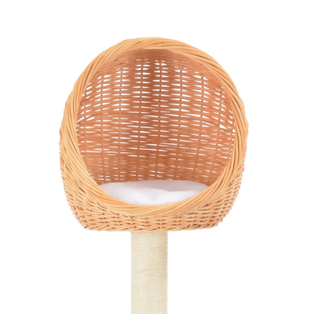 Kattmöbel Katträd med klöspelare i sisal & naturlig pil