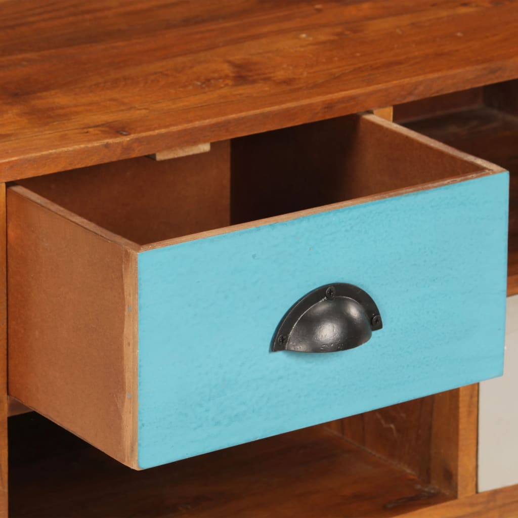 TV-Möbel Trä TV-Bänk med 3 lådor 110x35x50 cm massivt återvunnet akaciaträ