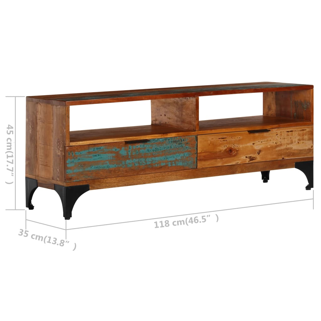 TV-Möbel Trä TV-Bänk 118x35x45 cm massivt återvunnet trä